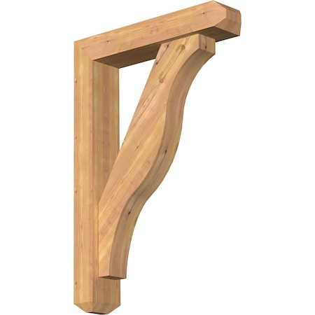 Ekena Millwork Funston Craftsman Smooth Bracket w/ Offset Brace, Western Red Cedar, 5 1/2"W x 26"D x 38"H BKT0604X26X38FST04SWR
